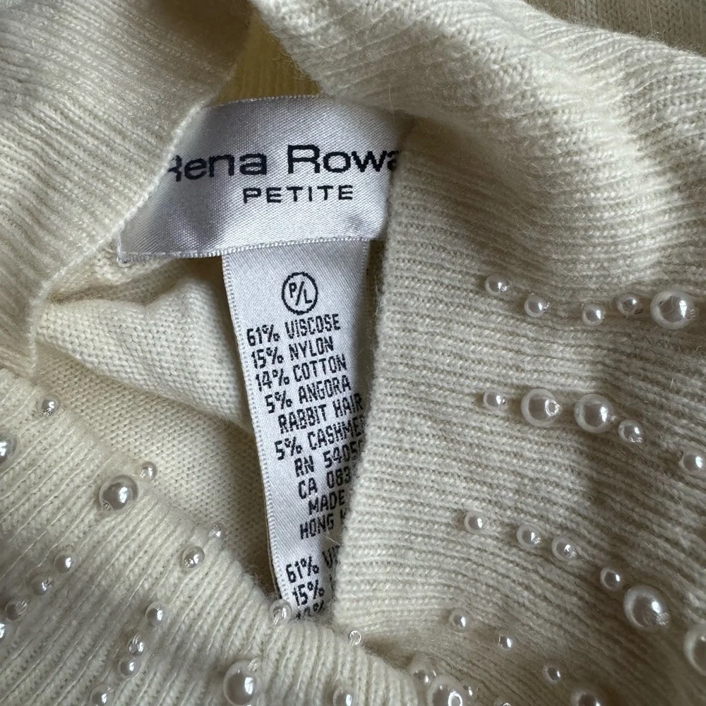 NWT Rena Rowan Beaded Cream Sweater‎
